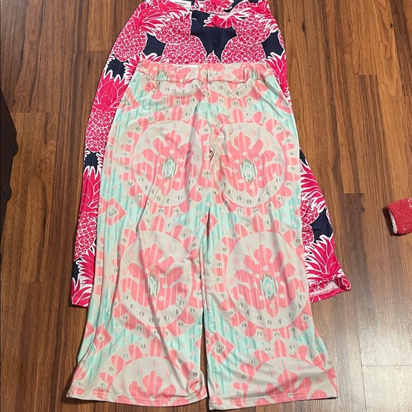 Lot 2 Lolly Wolly wide leg Colorful Patterned Wide-Leg Pants size XL short - Picture 2 of 7